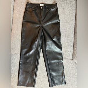 Wilfred Melina Cropped Vegan Leather Pants Black Size 6